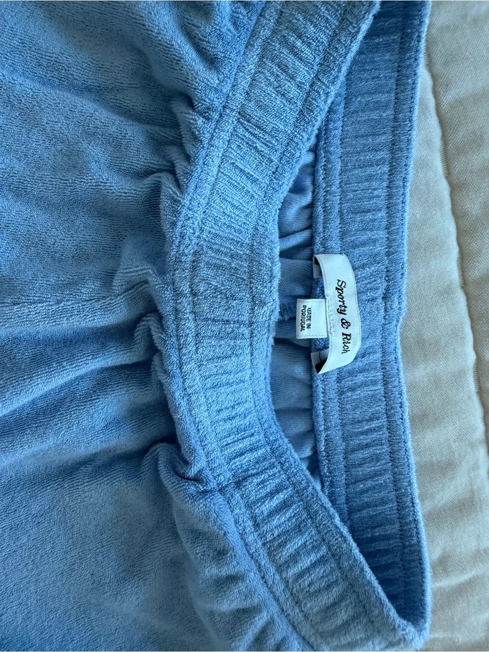 Sporty & Rich Light Blue Terry Athletic Shorts